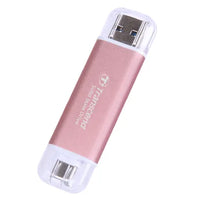 TRANSCEND 1 TB ESD310P USB3.2 TYPE A & C (USB 10Gbps) OTG COMPACT PORTABLE SSD  - Read 1050MB/s Write 950 MB/s - Pink