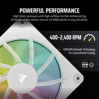 CORSAIR LX RGB Series; iCUE LINK LX120 RGB White; 120mm Fan; Triple Pack