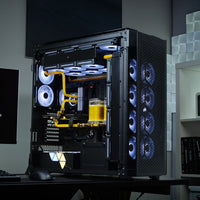 iCUE LINK 9000D AIRFLOW Tempered Glass Super-Tower; Supports  18x 120mm fans - Black