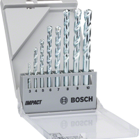 Bosch CYL-1 Masonry Drill Bit Set (3-10mm): Concrete, Brick, Stone Drilling. 8-Piece Kit.