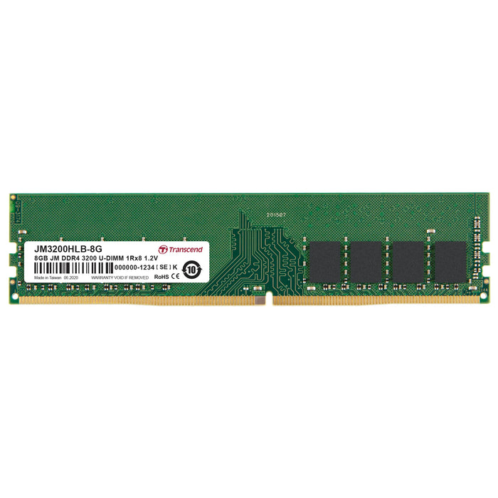 TRANSCEND 8GB DDR4 3200 DESKTOP U-DIMM 1Rx8 1Gx8 CL22 1.2V Transcend