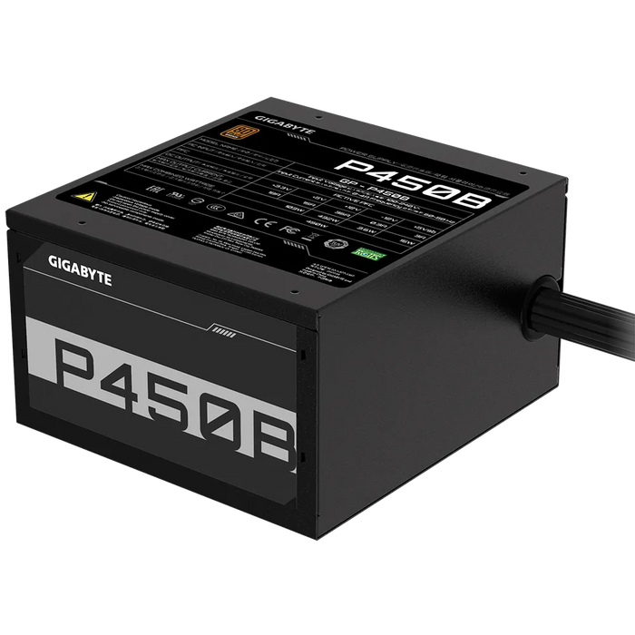 Gigabyte PSU P450B Bronze Certified 450W - 3 Year Warranty; 24/20-pin x 1; CPU 4+4-pin x 1; PCI-E 6+2-pin x 2; SATA x 6; Peri x3