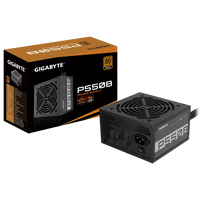 Gigabyte PSU P550B Bronze Certified 550W - 3 Year Warranty; 24/20-pin x 1; CPU 4+4-pin x 1; PCI-E 6+2-pin x 2; SATA x 6; Peri x3 Gigabyte