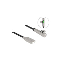 DELOCK 80767 2M USB2.0 TYPE-C MALE ANGLED EXTENSION CABLE WITH LED AND 60W FAST CHARGING - DELOCK-80767