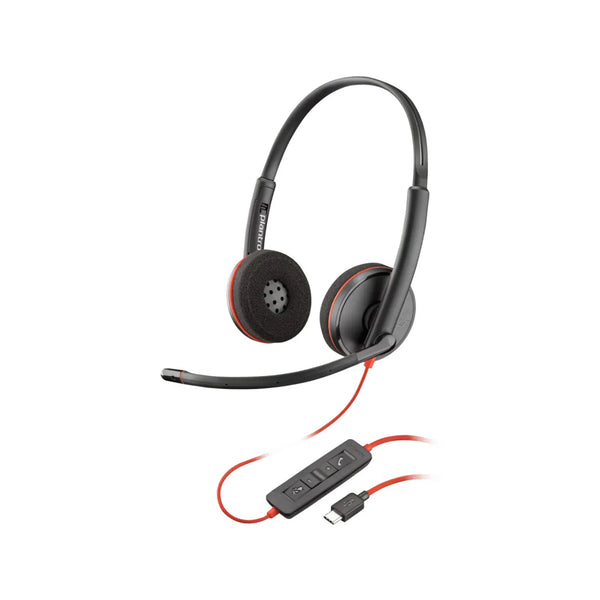 HP POLY BLACKWIRE C3220 BINAURAL USB-C WIRED HEADSET WITH TRAVEL CASE,80S07AA