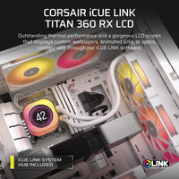 Corsair iCUE LINK TITAN 240 RX LCD Liquid CPU Cooler - White – RX120 RGB Fans – Fits Intel® LGA 1851/1700; AMD® AM5/AM4.