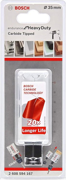 Bosch 35mm Carbide Hole Saw - Endurance Heavy Duty. Drill Wood, Metal. 20x Longer Life!