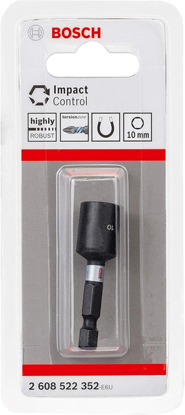 Bosch Impact Control Nutsetter 10mm: Magnetic Socket Driver Bit for Impact Wrenches & Drills. Durable Tool Accessory