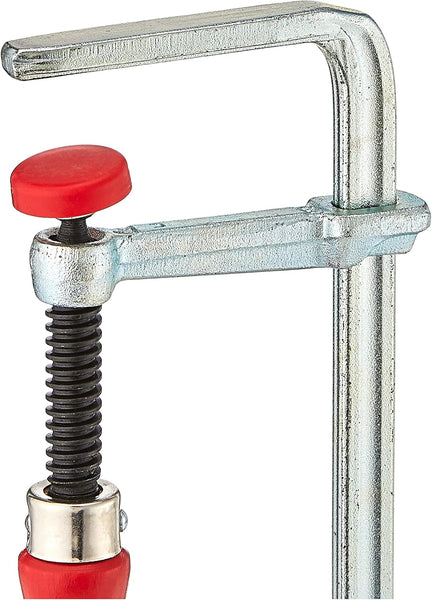 BESSEY GTR12 All Steel Table Clamp with 4 11/16 Capacity x 2 5/16 Throat Depth & 400 lb Clamping Force, Red/Silver