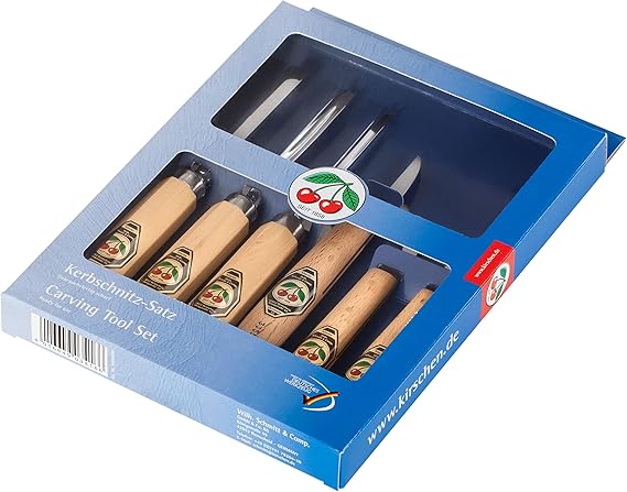 Two Cherries Chip Carving Set  6 pcs .in display box - 3406000