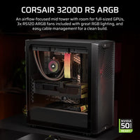 3200D RS ARGB Mid-Tower PC Case; 3x RS120 ARGB fans incl - Smoke.