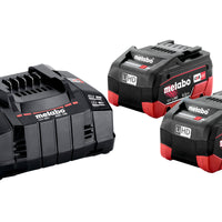 Metabo Charger and Batteries Basic Set: 2 x LiHD 5.5Ah Batteries, AIR COOLED charger. Power tool accessories.
