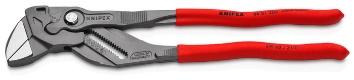 KNIPEX 86 01 300 SB Pliers Wrench pliers and a wrench in a single tool with non-slip plastic coating grey atramentized 300 mm