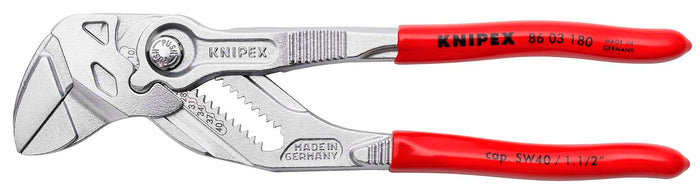 KNIPEX 86 03 180 SB Pliers Wrench pliers and a wrench in a single tool with plastic coating chrome-plated 180 mm