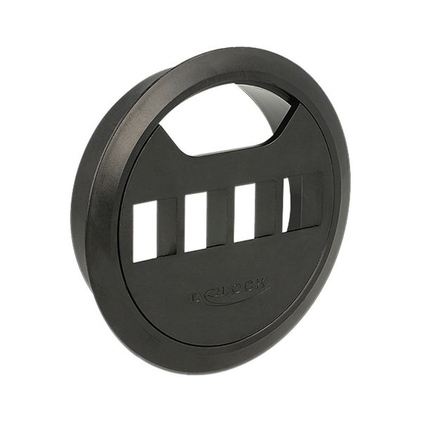 DELOCK 4-PORT KEYSTONE 80MM DESK PANEL, BLK(86283) - DELOCK-86283