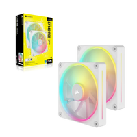 Corsair LX RGB Series; iCUE LINK LX140 RGB White; 140mm Fan; Dual Pack; iCUE LINK System Hub Included