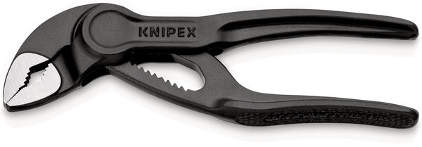 KNIPEX 87 00 100 Cobra® XS Water Pump Pliers embossed, rough surface grey atramentized 100 mm