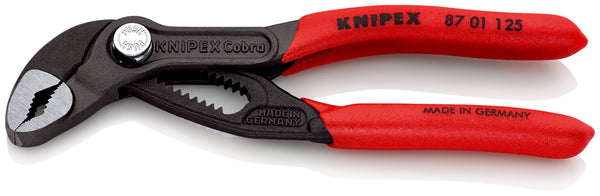 KNIPEX 87 01 125 SB Cobra® High-Tech Water Pump Pliers with non-slip plastic coating grey atramentized 125 mm