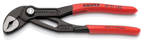 KNIPEX 87 01 150 SB Cobra® High-Tech Water Pump Pliers with non-slip plastic coating grey atramentized 150 mm
