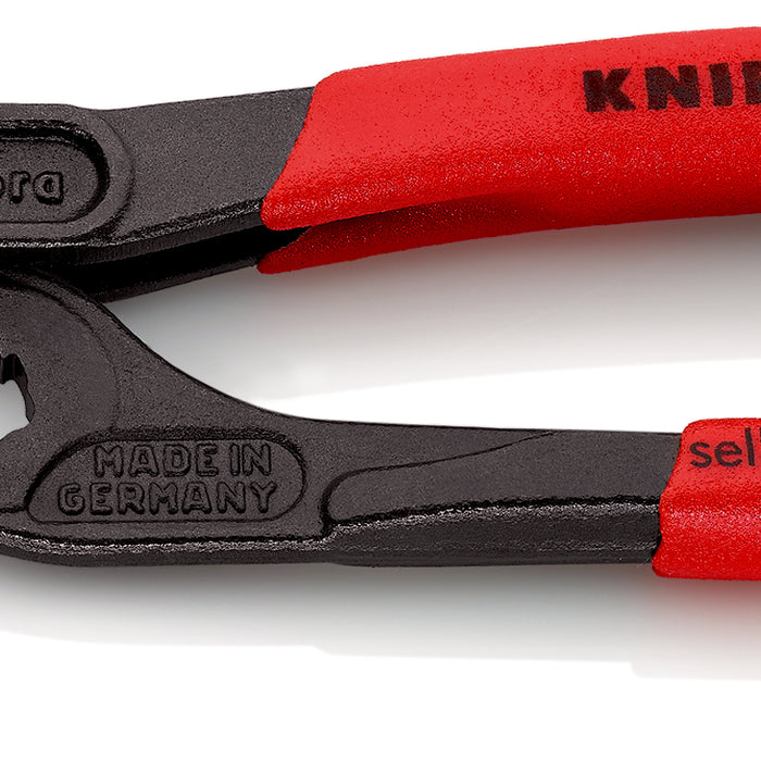 KNIPEX 87 01 180 SB Cobra® High-Tech Water Pump Pliers with non-slip plastic coating grey atramentized 180 mm