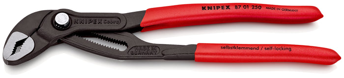 KNIPEX 87 01 250 SB Cobra® High-Tech Water Pump Pliers with non-slip plastic coating grey atramentized 250 mm