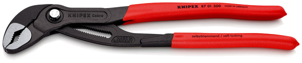 KNIPEX 87 01 300 SB Cobra® High-Tech Water Pump Pliers with non-slip plastic coating grey atramentized 300 mm