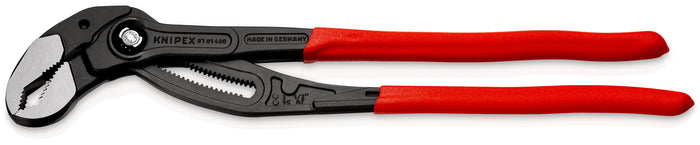 KNIPEX 87 01 400 SB Cobra® XL Pipe Wrench and Water Pump Pliers with non-slip plastic coating grey atramentized 400 mm