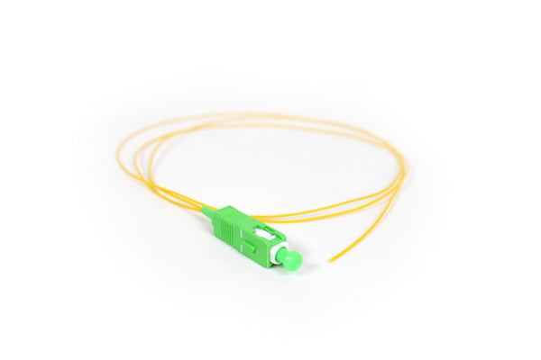ACCONET Open Ended Pigtail LC/APC 1M: Green Connector Fiber Optic Cable, Yellow Cable