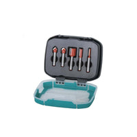Wolfcraft 5-Piece Router Bit Set - 8mm Shank TCT - Groove Cutting - 8753000