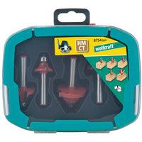 Wolfcraft 5-Piece Router Bit Set 8mm Shank - Woodworking Tool Kit