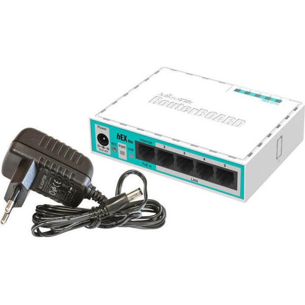 MikroTik hEX Lite - Desktop Router with 5x 10/100 ports-MT-RB750R2