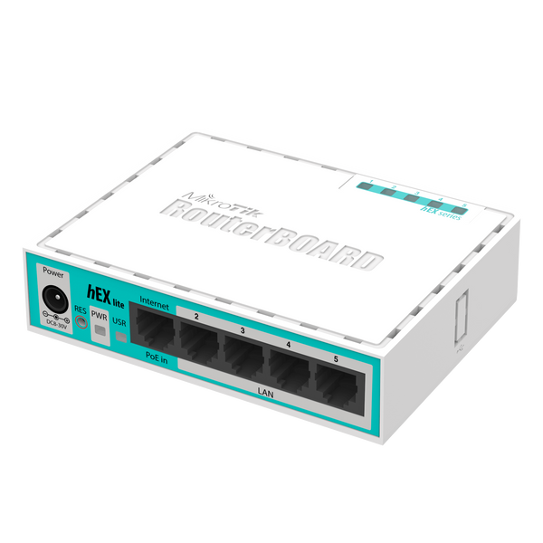 MikroTik hEX Lite - Desktop Router with 5x 10/100 ports-MT-RB750R2
