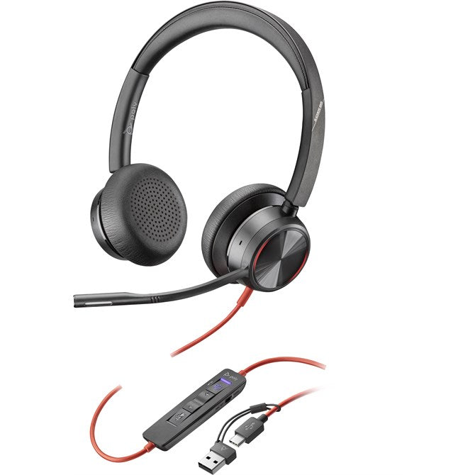 Poly Blackwire 8225 Stereo Microsoft Teams Certified USB-C ANC Headset-8X225AA
