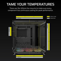 AIR 5400 LX-R RGB iCUE LINK Triple Chamber Mid-Tower PC Case ;3x Fans included;2x 2.5'' ; 1x 3.5'';  Black