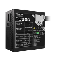 Gigabyte PSU P650B Gold Certified 650W - 3 Year Warranty; 24/20-pin x 1; CPU 4+4-pin x 1; PCI-E 6+2-pin x 2; SATA x 6; Peri x3 Gigabyte