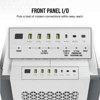 7000D Airflow White Tempered Glass Mid-Tower; 6x 3.5'' |  4x 2.5'' Drive Bays ; 480mm Radiator Compatible; 3x140mm fan incl