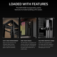 AIR 5400 LX-R RGB iCUE LINK Triple Chamber Mid-Tower PC Case ;3x Fans included;2x 2.5'' ; 1x 3.5'';  Black