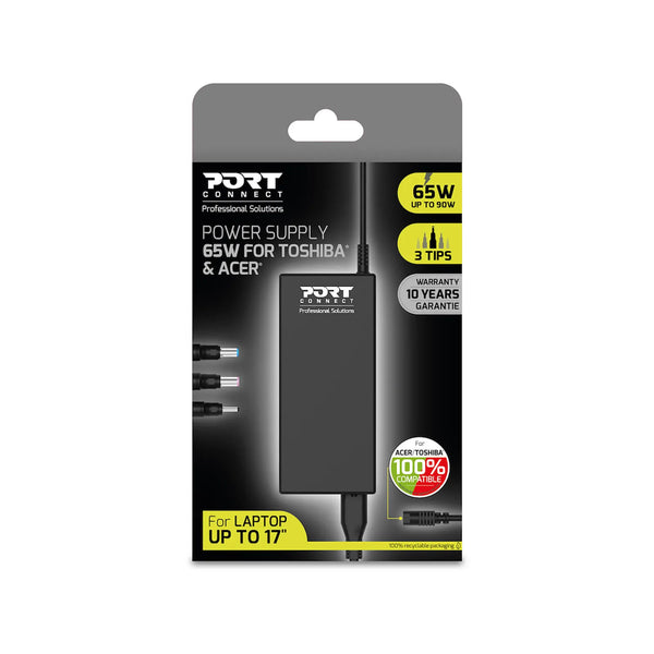Port Connect 65W Notebook Adapter Acer and Toshiba
