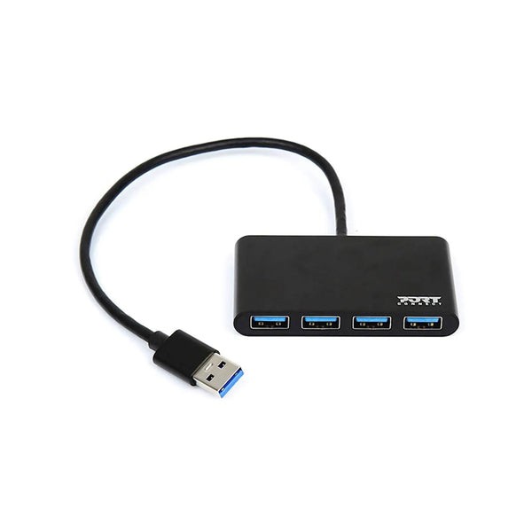 Port USB3.0 to 4 x USB3.0 5Gbps 4 Port Hub - Black