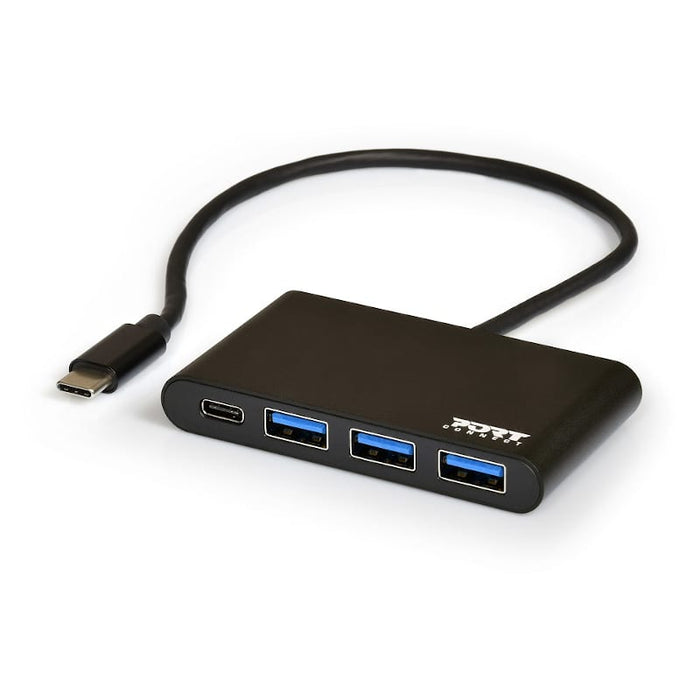 Port USB Type-C to 3 x USB3.0 and 1 x Type-C PD 30cm 4 Port Hub - Black-900122