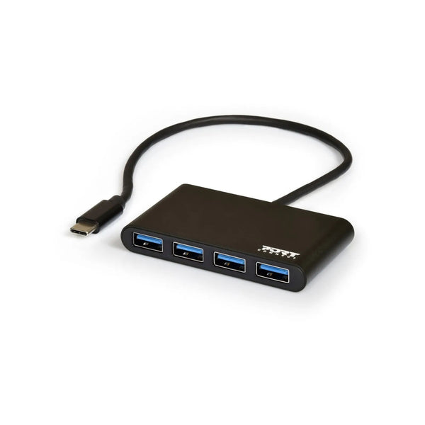 Port USB Type-C to 4 x USB3.0 5Gbps 30cm 4 Port Hub - Black