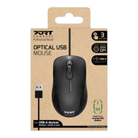 PORT PROFESSIONAL WIRED BLACK MOUSE,900400-PRO