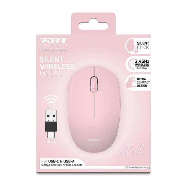 PORT 2.4GHZ COLLECTION II BLUSH WIRELESS MOUSE,900541