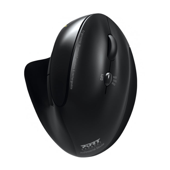 PORT CONNECT BLACK ERGONOMIC RECHARGEABLE BLUETOOTH MOUSE,900706-BT