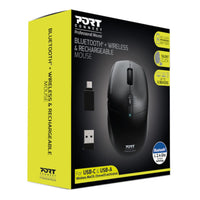 PORT CONNECT Wireless Bluetooth Rechargeable Mouse: Ergonomic, Adjustable DPI, Professional Mouse