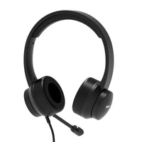 Port Connect USB Headset 1.8m Cable with Mic and Padded/Soft Cushions Black-901605