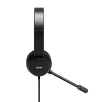 Port Connect USB Headset 1.8m Cable with Mic and Padded/Soft Cushions Black-901605