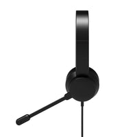 Port Connect USB Headset 1.8m Cable with Mic and Padded/Soft Cushions Black-901605