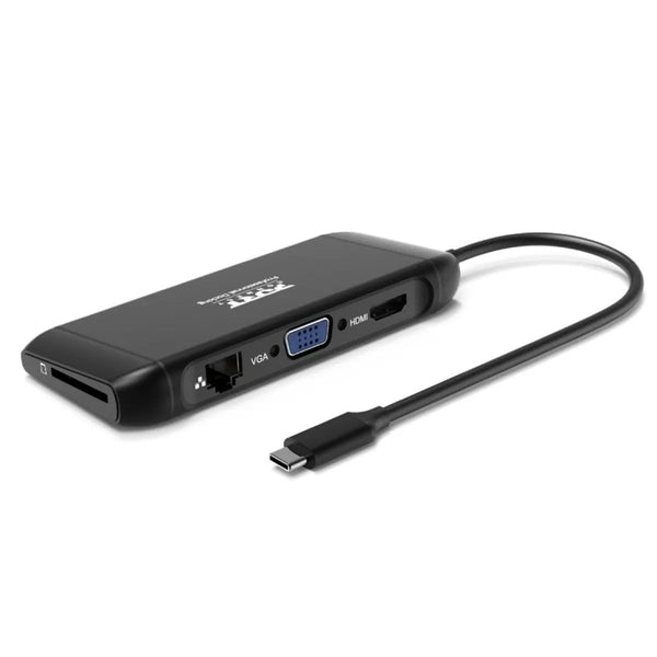 Port USB Type-C 4 x USB3.1|1 x Aux|Micro+SD Card Reader|1 x RJ45|1 x HDMI|1 x VGA|1 x Type-C PD Dock 100W - Black