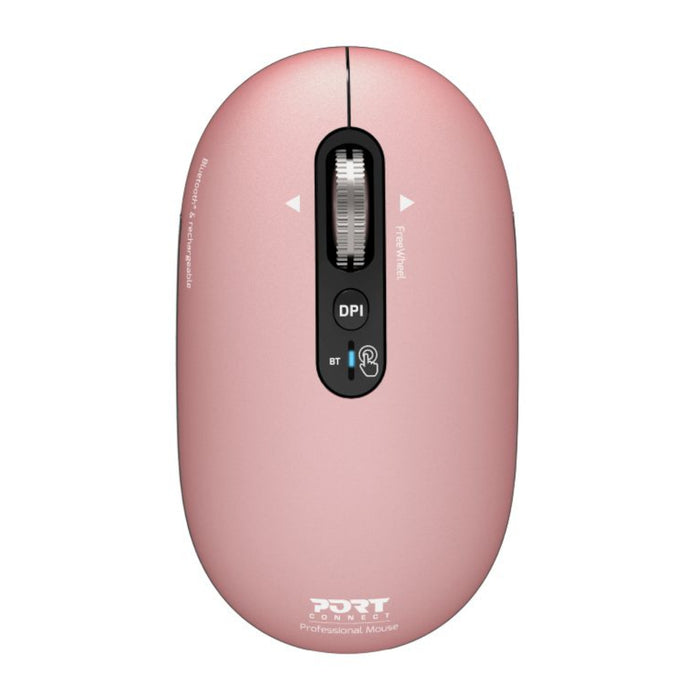 Port Connect PURE MAC Rechargeable Wireless and Bluetooth Mouse - Copper Rose-910503